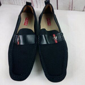 Solo Special Edition Men's Black Faux Leather Slip-On Loafer Shoes